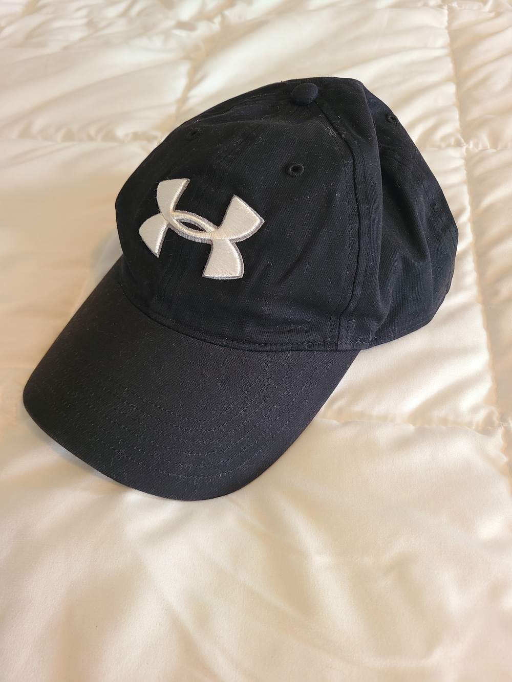 Under Armour Black Baseball Cap with White Logo